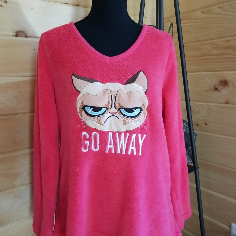 Grumpy Cat Go Away Fleece Pajama Top